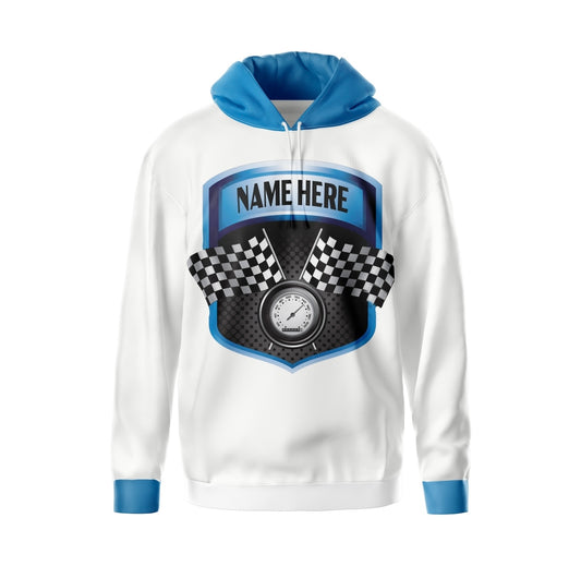Unisex racing white hoodie Vilma Wear