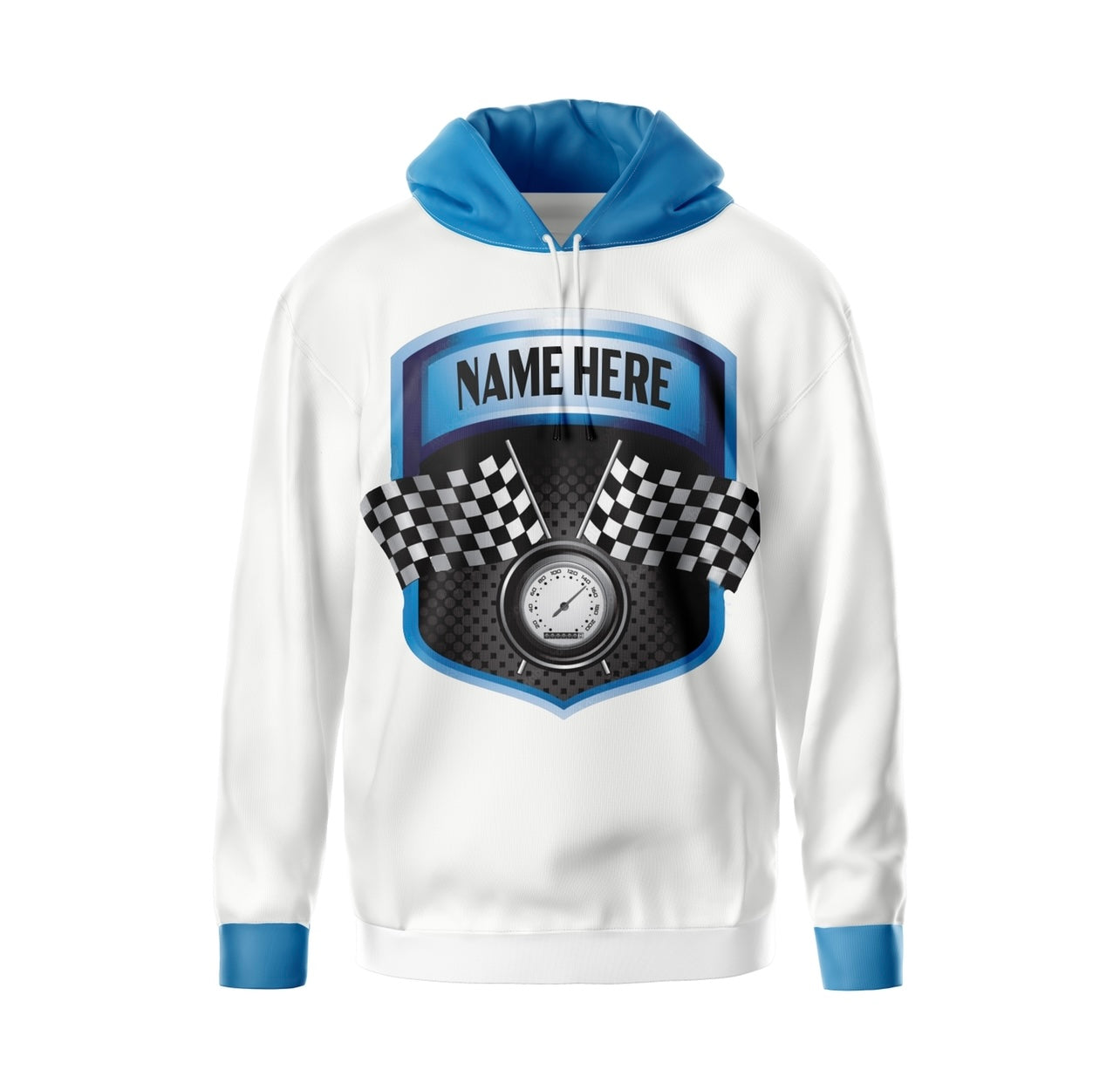 Unisex racing white hoodie Vilma Wear