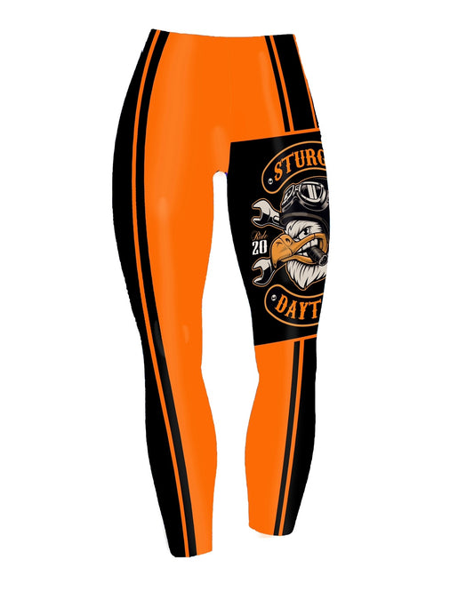 Orange biker chick leggings Vilma Wear