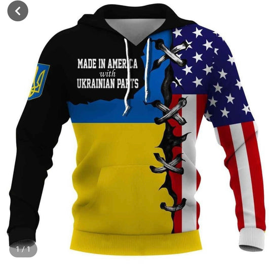 Made in America with Ukrainian parts pullover hoodie Vilma Wear