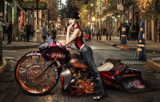 72x48 Metal Print New Orleans Motorcycle Vilma Wear